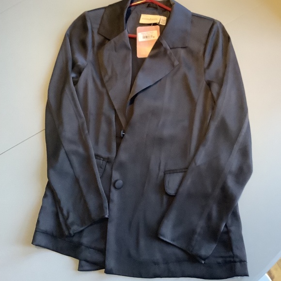 Tag on black satin jacket. Stitch and Stone. Med - Picture 1 of 4